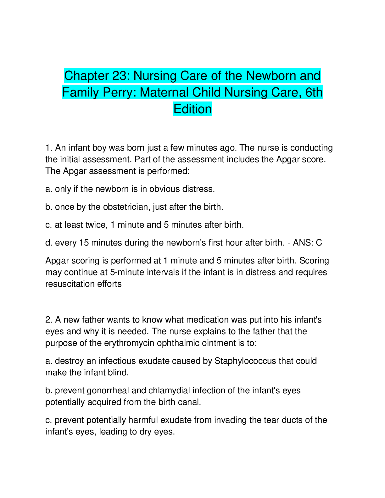 Preview of Chapter 23. Nursing Care Of Patients With Valvular, Inflammatory, And Infectious Cardiac O